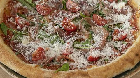 Pizza buffala prosciutto Stock Photos