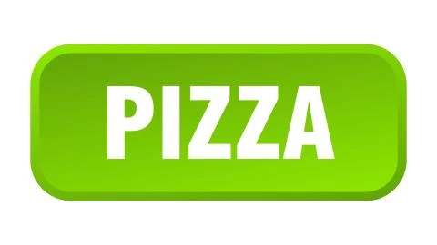 Pizza button. pizza square 3d push button Stock Illustration