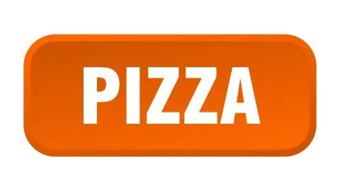 Pizza button. pizza square 3d push button Illustrazione stock