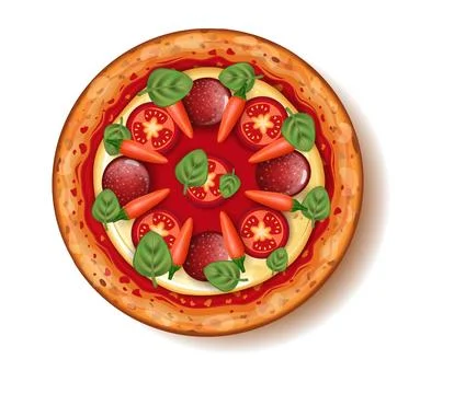 Pizza Calabrese Stock Illustration