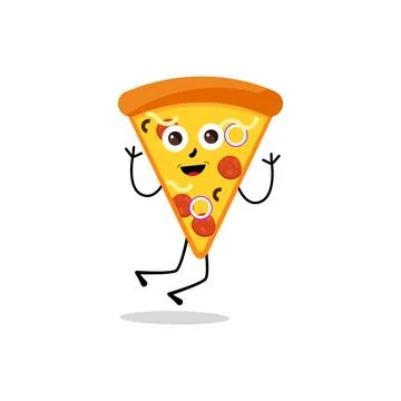 Pizza Cartoon Character, modern vector template set of mascot illustrations Stock Illustration