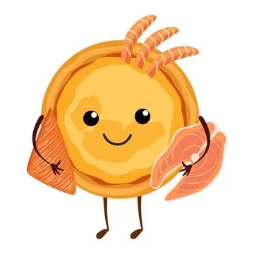 Pizza characters mascot funny elements for pizzeria vector illustration Illustrazione stock