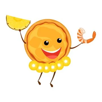 Pizza characters mascot funny elements for pizzeria vector illustration Illustrazione stock