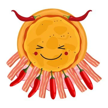 Pizza characters mascot funny elements for pizzeria vector illustration Illustrazione stock