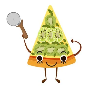 Pizza characters mascot funny elements for pizzeria vector illustration Illustrazione stock