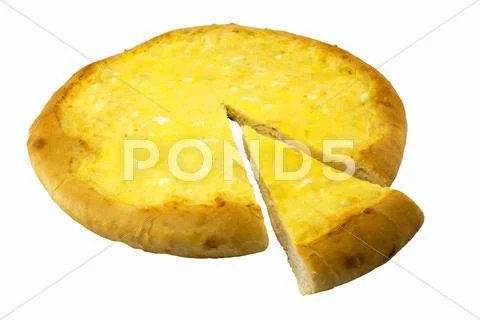 Pizza with cheese and eggs Stock Photos