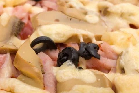 Pizza with cheese and ham Stock Photos