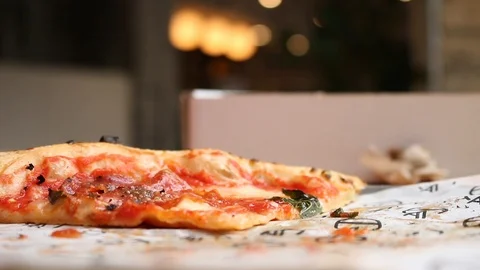 Pizza Cheese Pepperoni Hand Stock Footage 126674120