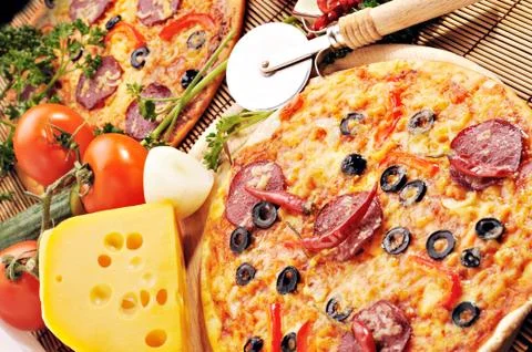 Pizza with cheese Stock Photos