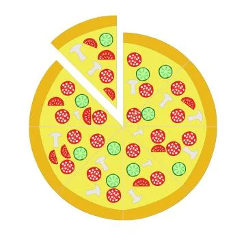 Pizza with cheese picture Stock Illustration