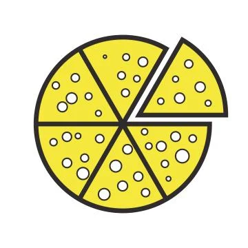 Pizza with cheese picture Stock Illustration