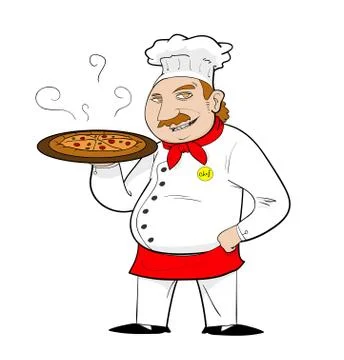 Pizza Chef Cartoon Stock Illustration