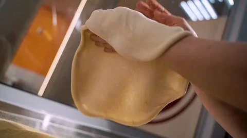 Pizza chef preparing pizza, Chef hands Stock Footage 240641175