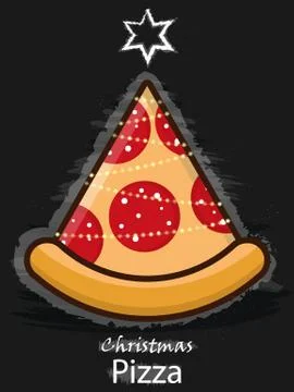 Pizza christmas tree Stock Illustration