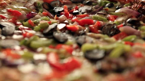 Pizza close up rotating center Stock Footage 30471903