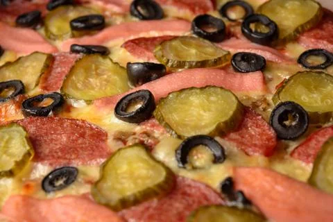 Pizza. Closeup Stock Photos