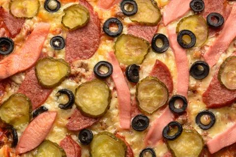 Pizza. Closeup Stock Photos