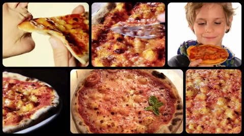 Pizza, collage Video stock 32692890