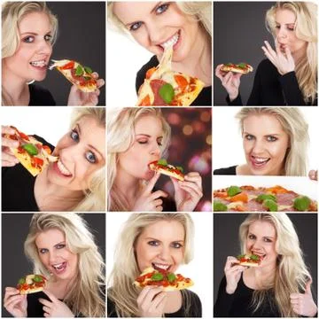 Pizza collage Foto stock