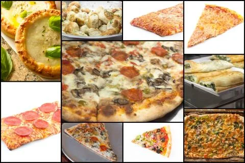 Pizza Collage Stock Photos