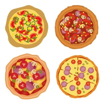 Pizza collection Stock Illustration