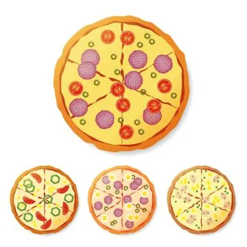 Pizza collection Stock Illustration