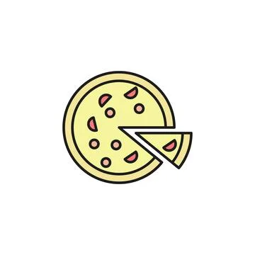 Pizza colored outline icon. Element of food icon for mobile concept and web apps Stock Illustration
