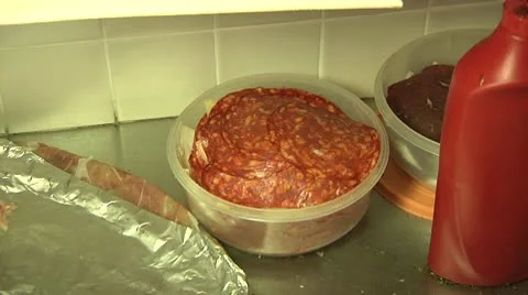 Pizza condiment. Sausage. Stock Footage 8995399