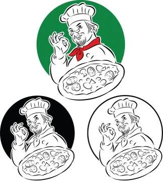 Pizza cook chef 스톡 일러스트