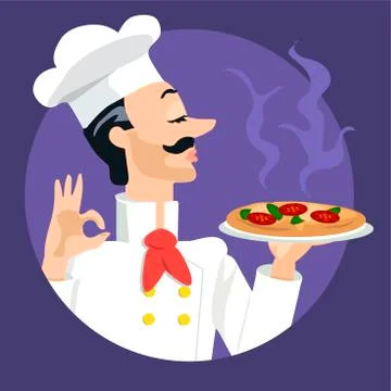 Pizza cook or chef Stock Illustration