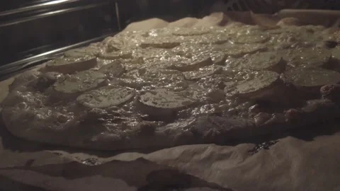 Pizza cooking in oven Stock Footage 169354750