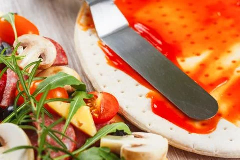 Pizza cooking. Photos