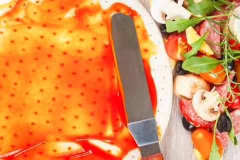 Pizza cooking. Stock Photos