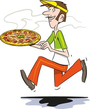 Pizza Courier Stock Illustration