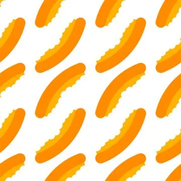 Pizza crust pattern seamless. leftover pizza  background. Fast food vector te Stock Illustration