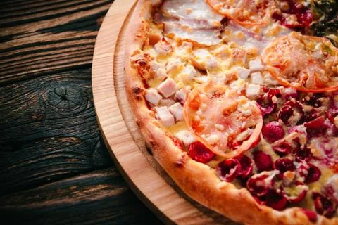 Pizza on a cutting board Stock Photos
