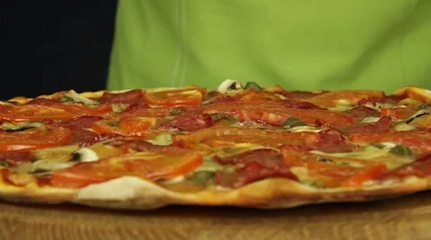 Pizza cutting knife Stock Footage 52534455