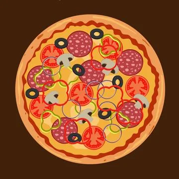 PIzza on a dark background Stock Illustration