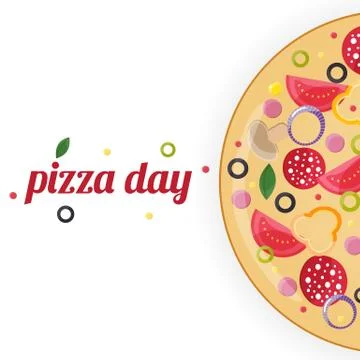 Pizza day concept. Stock Illustration