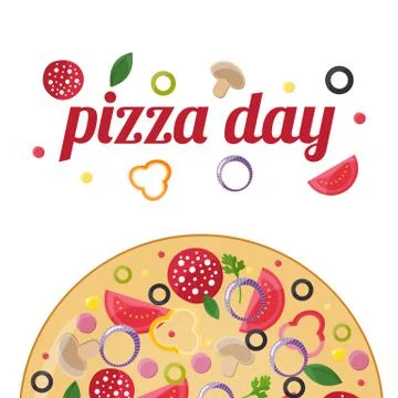 Pizza day concept. Stock Illustration