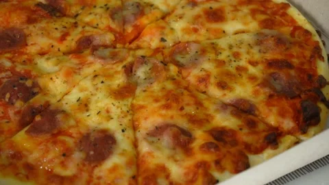 Pizza in a delivery box close-up. 스톡 동영상 148500041