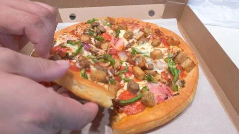 Pizza in the in delivery box Stock Photos