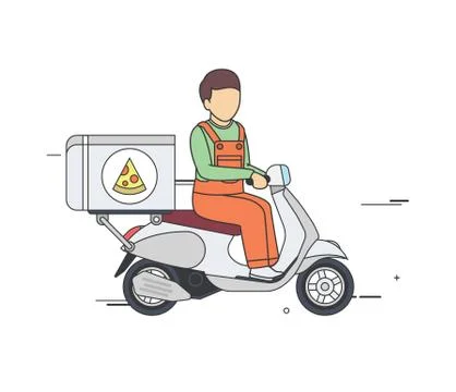 Pizza Delivery Boy イラスト素材