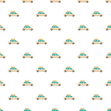 Pizza delivery car pattern for food service background 库存插图