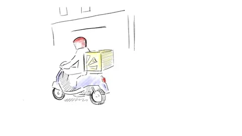 Pizza delivery Stock Footage 130029505