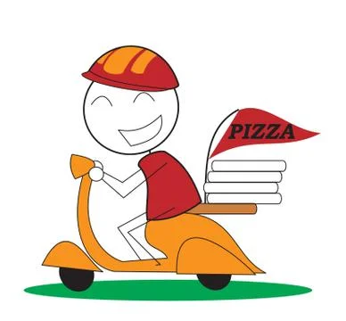 Pizza Delivery Stock Illustration