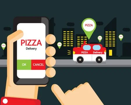 PIZZA DELIVERY Stock Illustration