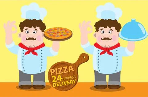 Pizza delivery Stock Illustration