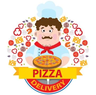 Pizza delivery Stock Illustration