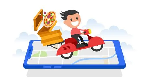 Pizza delivery Stock Illustration